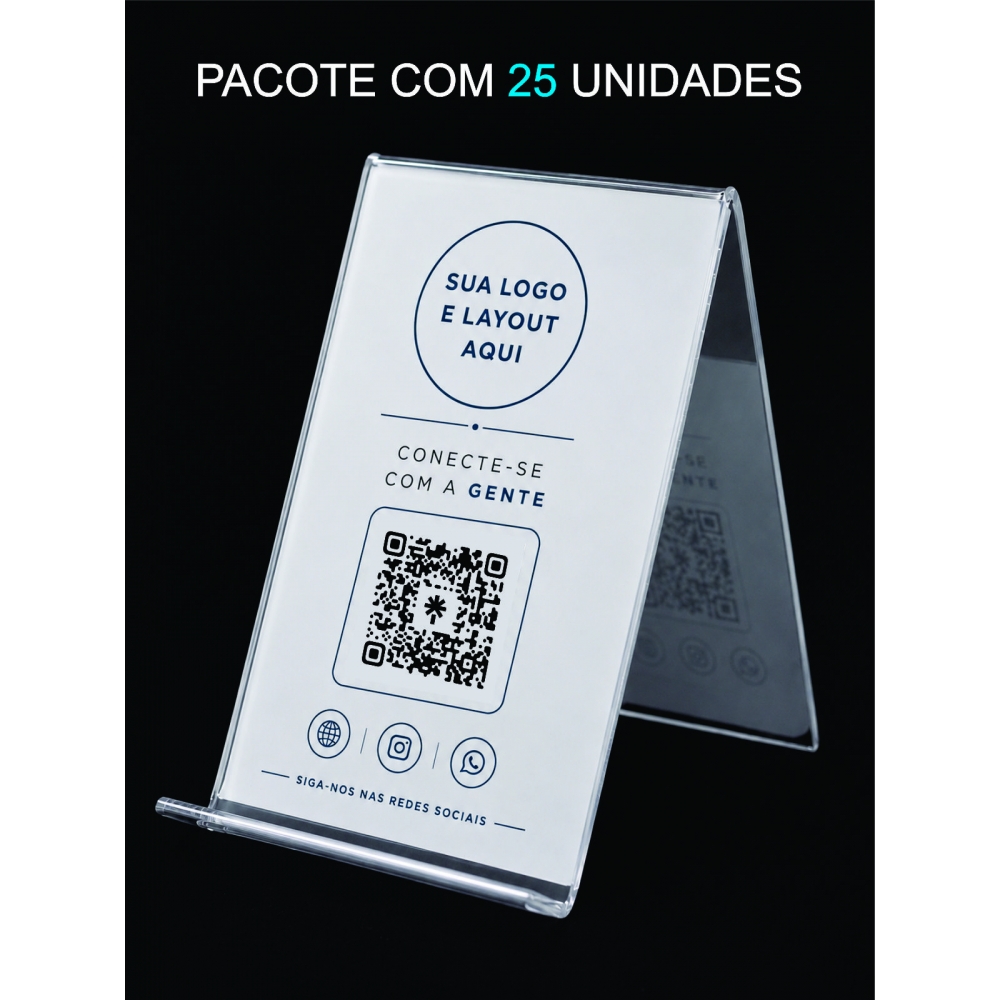 SUPORTE DE CELULAR EM ACRÍLICO PERSONALIZADO 25 UNIDADES