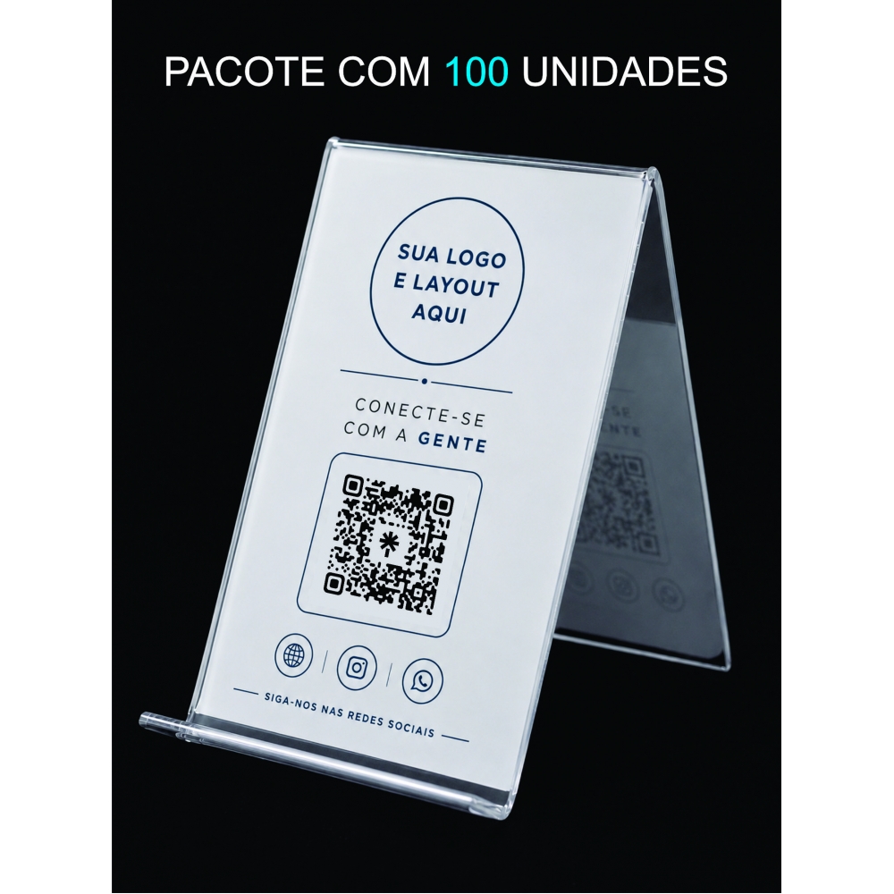 SUPORTE DE CELULAR EM ACRÍLICO PERSONALIZADO 100 UNIDADES