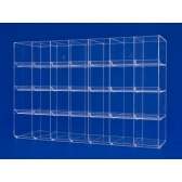 BALEIRO EM ACRÍLICO TRANSPARENTE COM 32 NICHOS