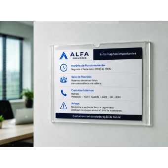 DISPLAY A4 DE ACRÍLICO PARA QUADRO E PAREDE 10 UNIDADES
