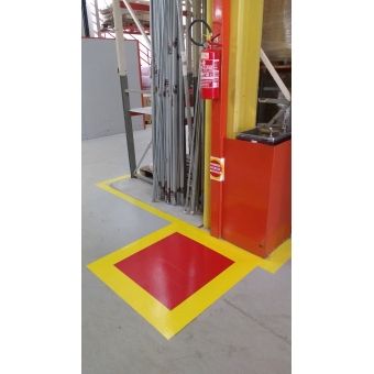 Adesivo para Piso Sinalização Extintor 1x1m