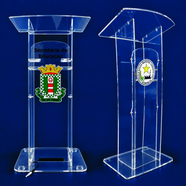 PÚLPITO DE ACRÍLICO CRISTAL 10mm PERSONALIZADO