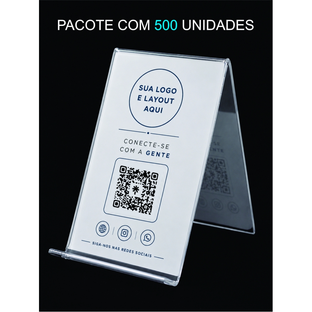SUPORTE DE CELULAR EM ACRÍLICO PERSONALIZADO 500 UNIDADES